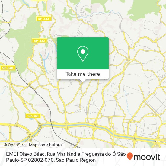 EMEI Olavo Bilac, Rua Marilândia Freguesia do Ó São Paulo-SP 02802-070 map