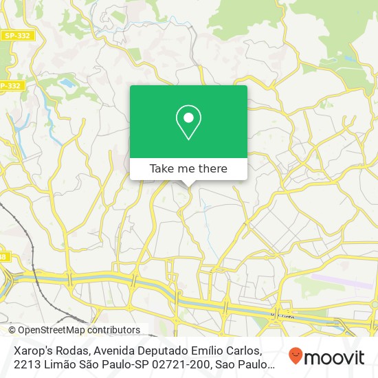 Mapa Xarop's Rodas, Avenida Deputado Emílio Carlos, 2213 Limão São Paulo-SP 02721-200