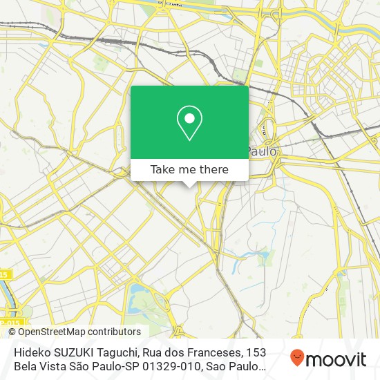 Mapa Hideko SUZUKI Taguchi, Rua dos Franceses, 153 Bela Vista São Paulo-SP 01329-010