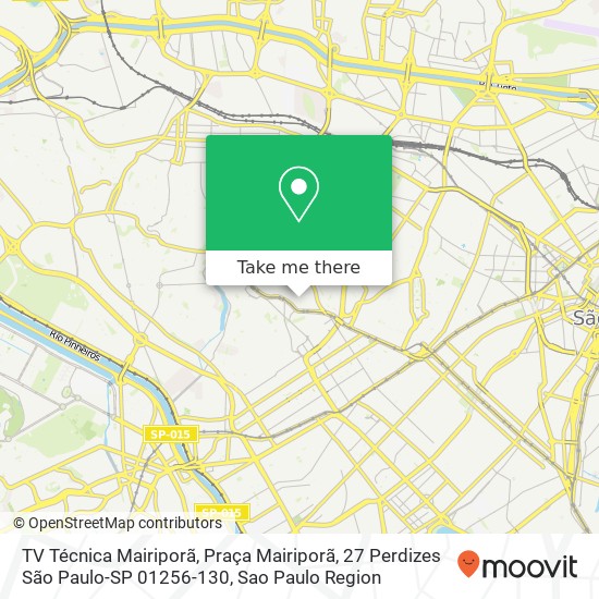 Mapa TV Técnica Mairiporã, Praça Mairiporã, 27 Perdizes São Paulo-SP 01256-130