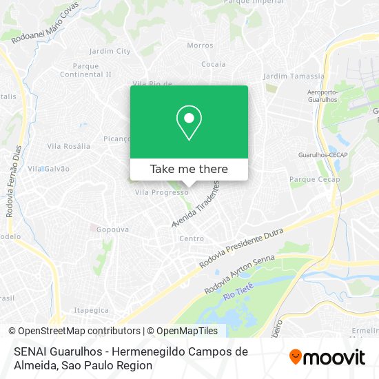 Mapa SENAI Guarulhos - Hermenegildo Campos de Almeida