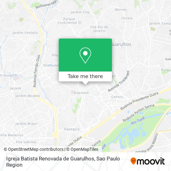 Mapa Igreja Batista Renovada de Guarulhos