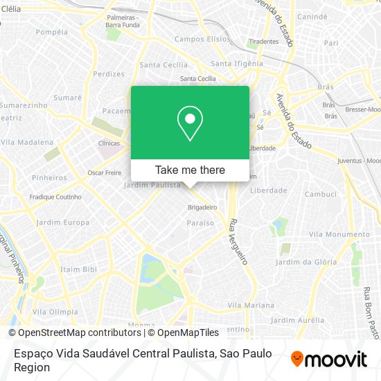 Espaço Vida Saudável Central Paulista map