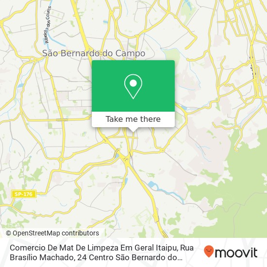 Mapa Comercio De Mat De Limpeza Em Geral Itaipu, Rua Brasílio Machado, 24 Centro São Bernardo do Campo-SP 09715-140