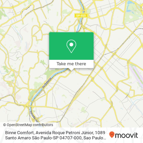 Mapa Binne Comfort, Avenida Roque Petroni Júnior, 1089 Santo Amaro São Paulo-SP 04707-000