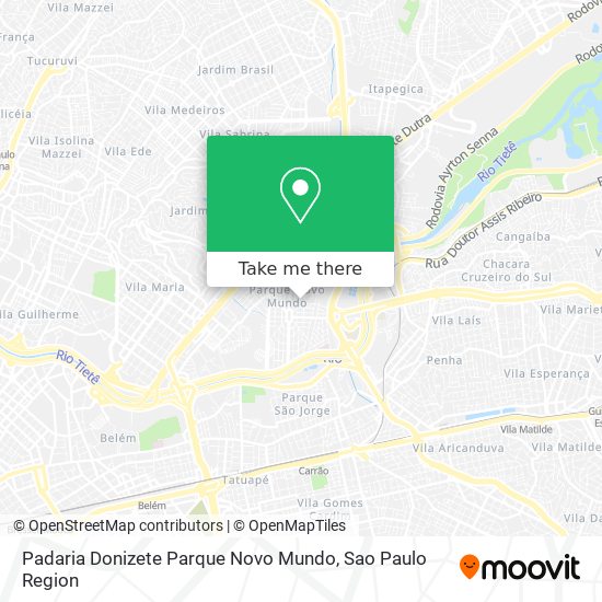 Padaria Donizete Parque Novo Mundo map