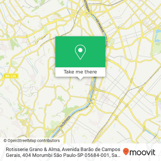 Mapa Rotisserie Grano & Alma, Avenida Barão de Campos Gerais, 404 Morumbi São Paulo-SP 05684-001