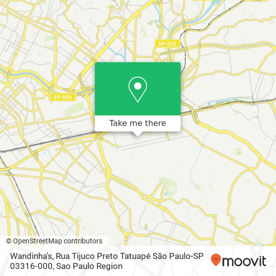 Mapa Wandinha's, Rua Tijuco Preto Tatuapé São Paulo-SP 03316-000