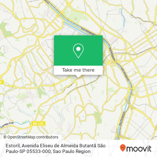 Mapa Estoril, Avenida Eliseu de Almeida Butantã São Paulo-SP 05533-000