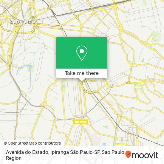 Mapa Avenida do Estado, Ipiranga São Paulo-SP