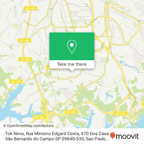 Mapa Tok Novo, Rua Ministro Edgard Costa, 470 Dos Casa São Bernardo do Campo-SP 09840-530