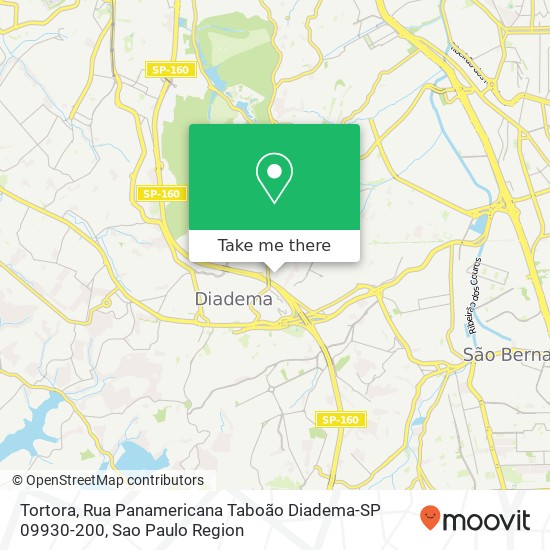 Mapa Tortora, Rua Panamericana Taboão Diadema-SP 09930-200