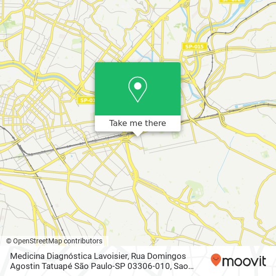 Medicina Diagnóstica Lavoisier, Rua Domingos Agostin Tatuapé São Paulo-SP 03306-010 map