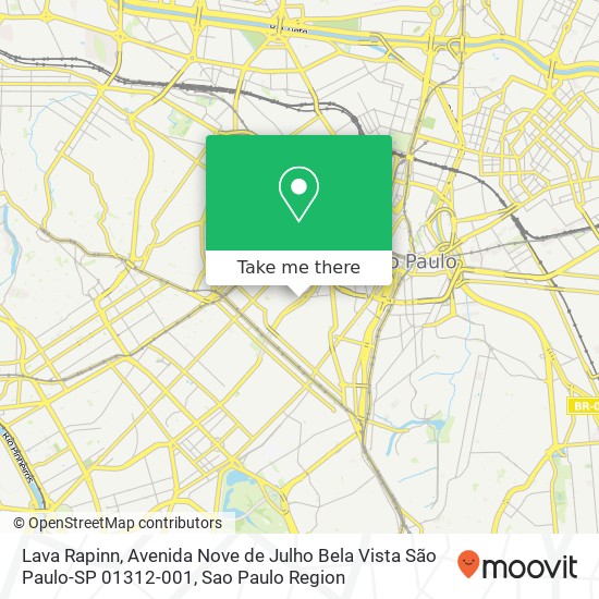 Lava Rapinn, Avenida Nove de Julho Bela Vista São Paulo-SP 01312-001 map