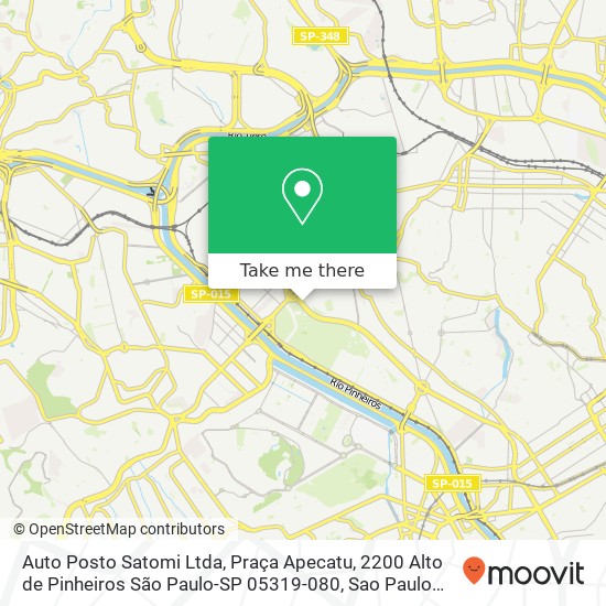 Mapa Auto Posto Satomi Ltda, Praça Apecatu, 2200 Alto de Pinheiros São Paulo-SP 05319-080