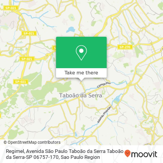 Mapa Regimel, Avenida São Paulo Taboão da Serra Taboão da Serra-SP 06757-170