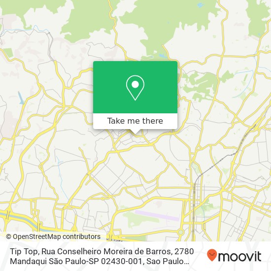 Mapa Tip Top, Rua Conselheiro Moreira de Barros, 2780 Mandaqui São Paulo-SP 02430-001