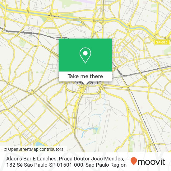 Mapa Alaor's Bar E Lanches, Praça Doutor João Mendes, 182 Sé São Paulo-SP 01501-000