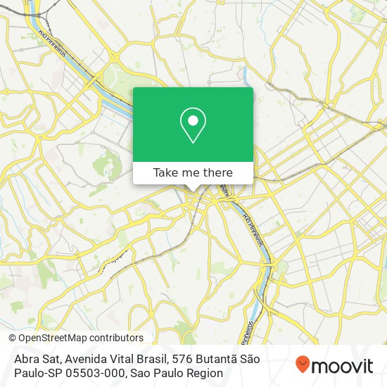 Mapa Abra Sat, Avenida Vital Brasil, 576 Butantã São Paulo-SP 05503-000