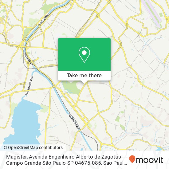 Mapa Magister, Avenida Engenheiro Alberto de Zagottis Campo Grande São Paulo-SP 04675-085