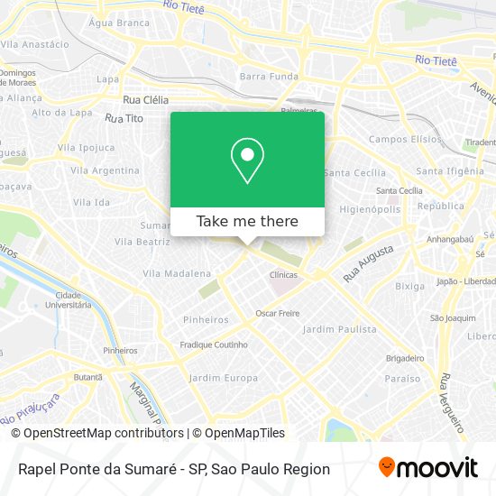 Rapel Ponte da Sumaré - SP map