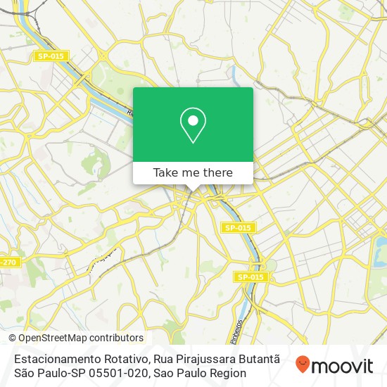 Mapa Estacionamento Rotativo, Rua Pirajussara Butantã São Paulo-SP 05501-020