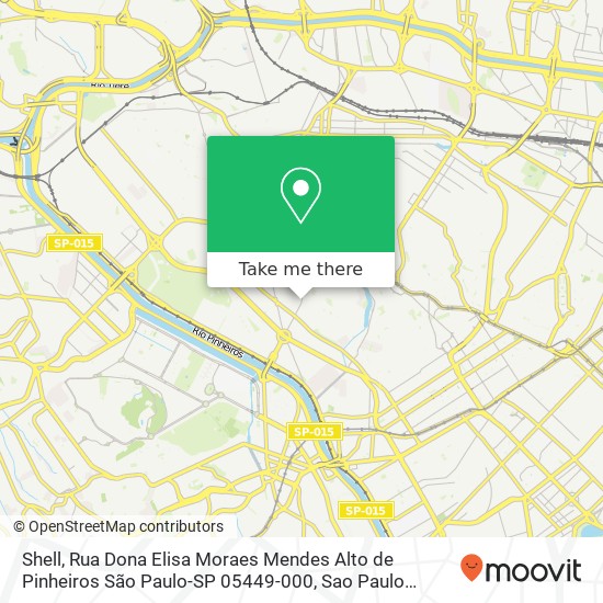 Mapa Shell, Rua Dona Elisa Moraes Mendes Alto de Pinheiros São Paulo-SP 05449-000