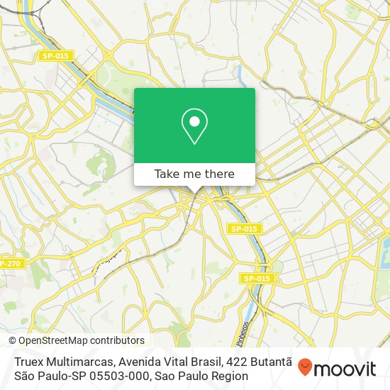 Mapa Truex Multimarcas, Avenida Vital Brasil, 422 Butantã São Paulo-SP 05503-000