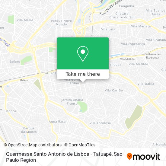 Mapa Quermesse Santo Antonio de Lisboa - Tatuapé