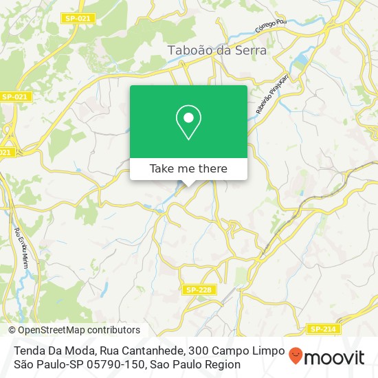 Mapa Tenda Da Moda, Rua Cantanhede, 300 Campo Limpo São Paulo-SP 05790-150