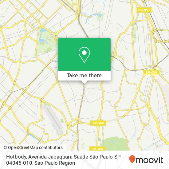 Mapa Hotbody, Avenida Jabaquara Saúde São Paulo-SP 04045-010