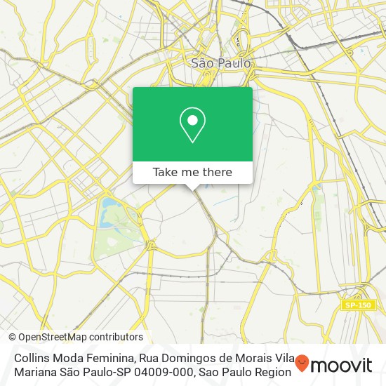 Collins Moda Feminina, Rua Domingos de Morais Vila Mariana São Paulo-SP 04009-000 map