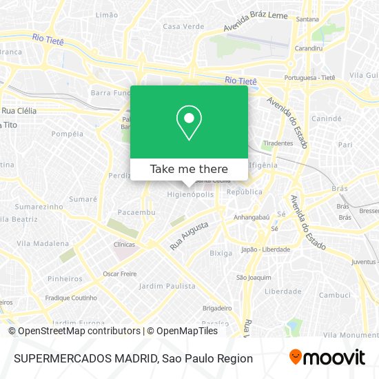 Mapa SUPERMERCADOS MADRID