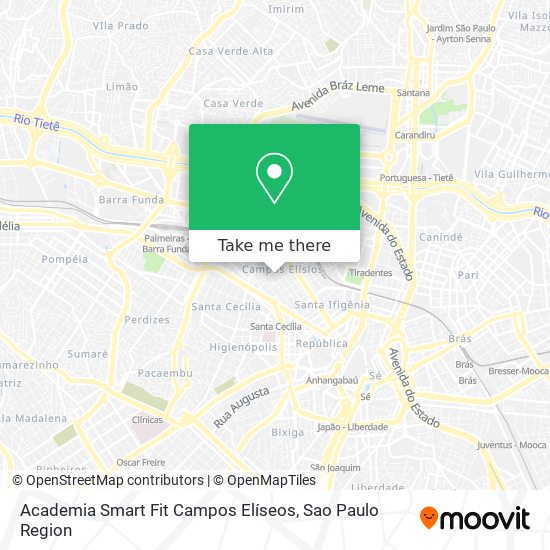 Academia Smart Fit Campos Elíseos map