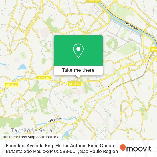 Mapa Escadão, Avenida Eng. Heitor Antônio Eiras Garcia Butantã São Paulo-SP 05588-001
