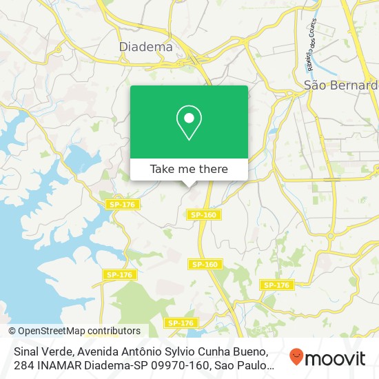 Mapa Sinal Verde, Avenida Antônio Sylvio Cunha Bueno, 284 INAMAR Diadema-SP 09970-160
