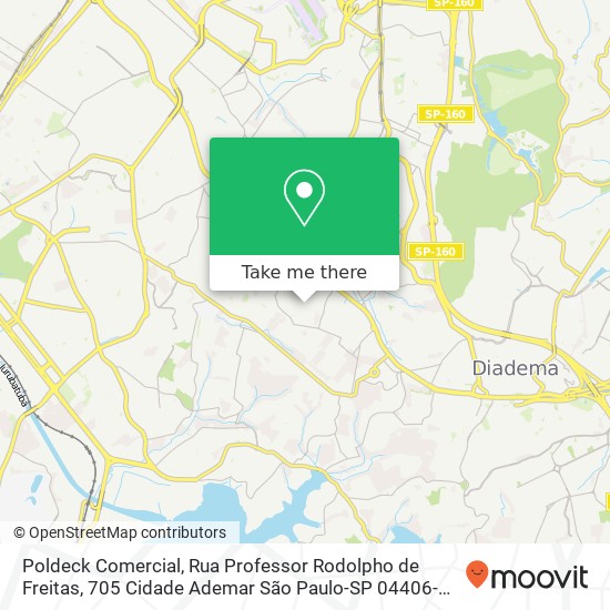 Mapa Poldeck Comercial, Rua Professor Rodolpho de Freitas, 705 Cidade Ademar São Paulo-SP 04406-000