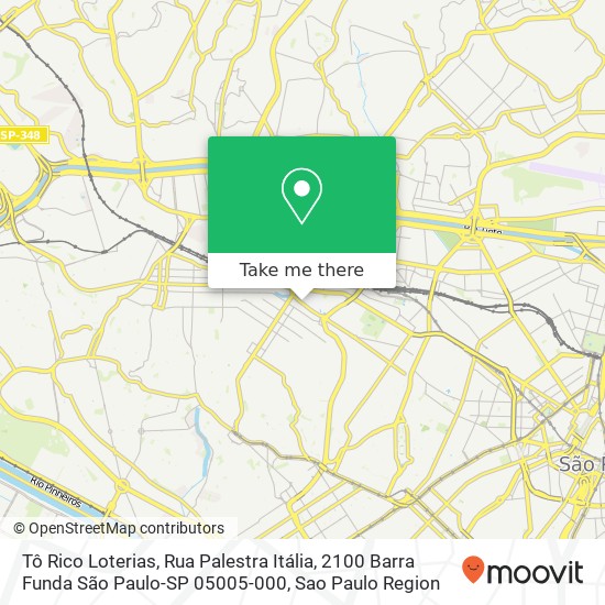 Tô Rico Loterias, Rua Palestra Itália, 2100 Barra Funda São Paulo-SP 05005-000 map