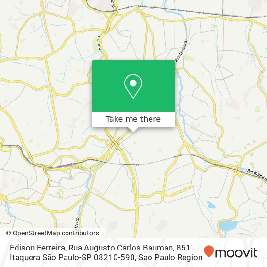 Mapa Edison Ferreira, Rua Augusto Carlos Bauman, 851 Itaquera São Paulo-SP 08210-590