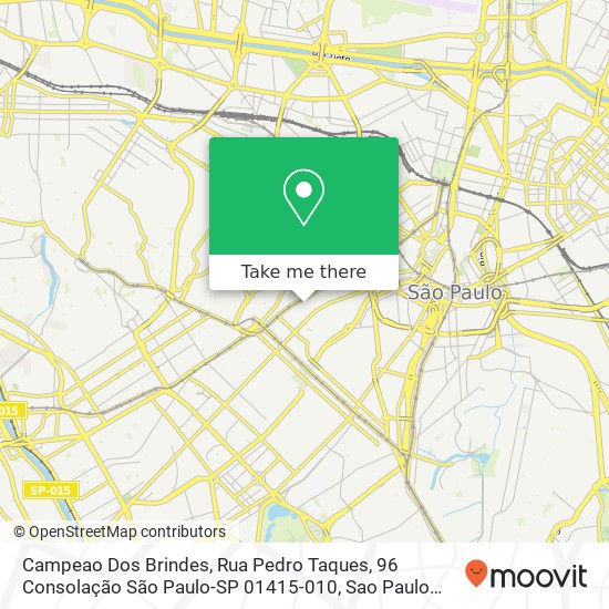 Campeao Dos Brindes, Rua Pedro Taques, 96 Consolação São Paulo-SP 01415-010 map