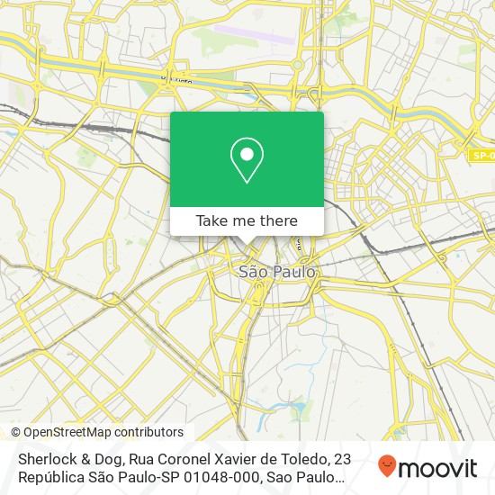 Mapa Sherlock & Dog, Rua Coronel Xavier de Toledo, 23 República São Paulo-SP 01048-000