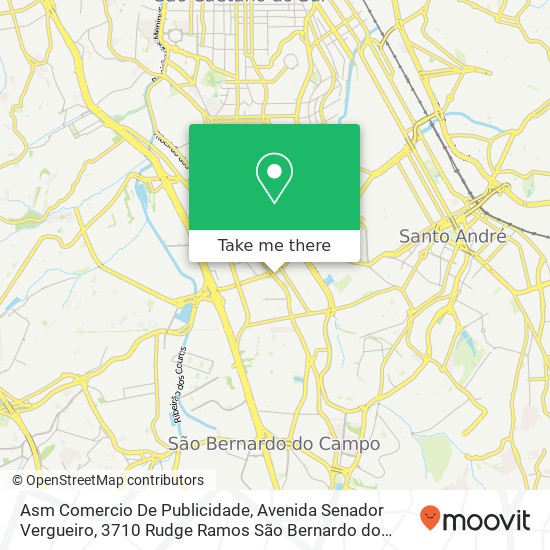 Asm Comercio De Publicidade, Avenida Senador Vergueiro, 3710 Rudge Ramos São Bernardo do Campo-SP 09600-000 map