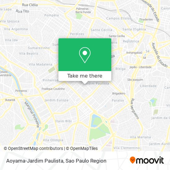 Aoyama-Jardim Paulista map