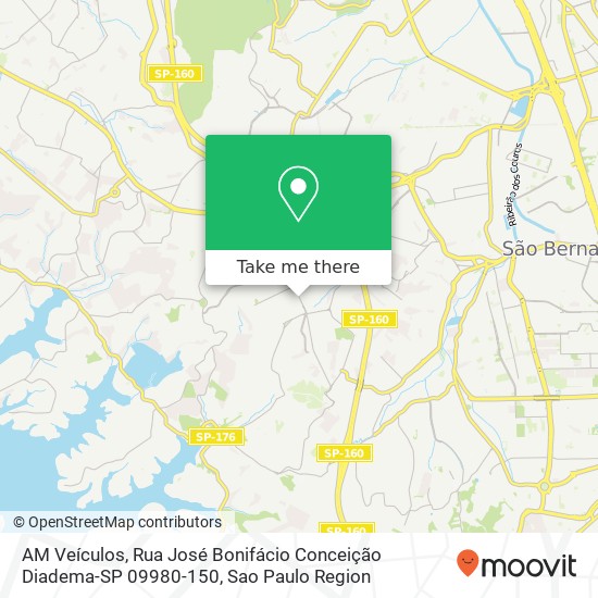 Mapa AM Veículos, Rua José Bonifácio Conceição Diadema-SP 09980-150