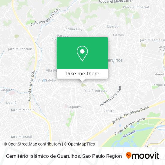 Mapa Cemitério Islâmico de Guarulhos