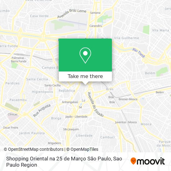 Shopping Oriental na 25 de Março São Paulo map