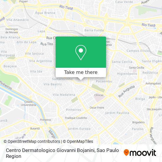 Mapa Centro Dermatologico Giovanni Bojanini