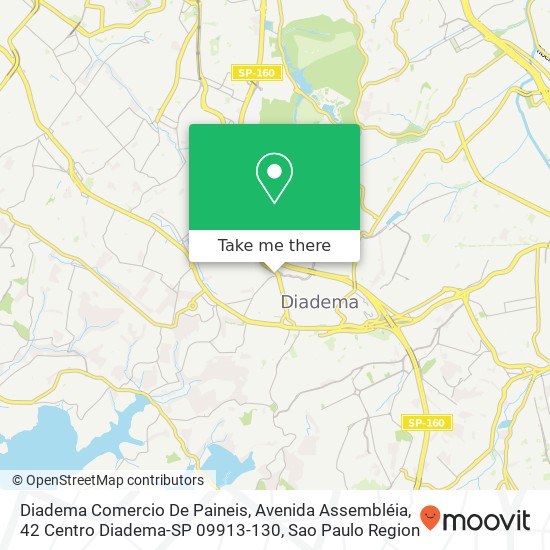 Mapa Diadema Comercio De Paineis, Avenida Assembléia, 42 Centro Diadema-SP 09913-130