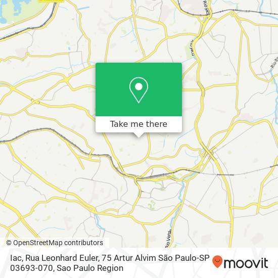 Mapa Iac, Rua Leonhard Euler, 75 Artur Alvim São Paulo-SP 03693-070
