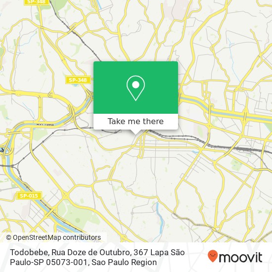 Mapa Todobebe, Rua Doze de Outubro, 367 Lapa São Paulo-SP 05073-001